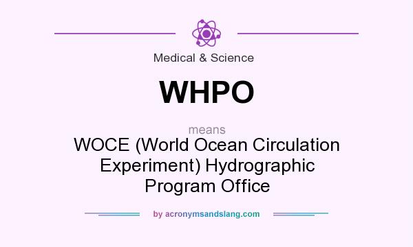 What does WHPO mean? It stands for WOCE (World Ocean Circulation Experiment) Hydrographic Program Office