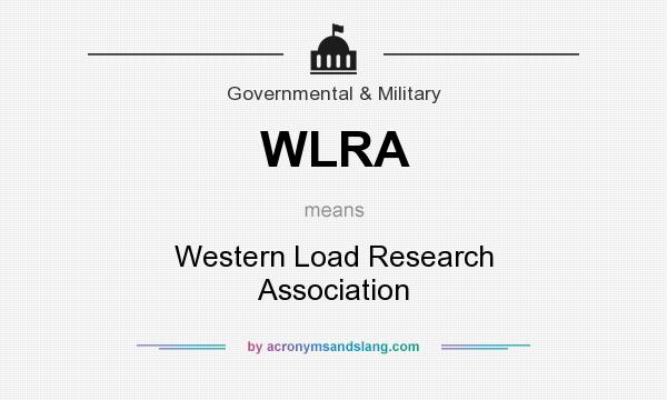 What does WLRA mean? It stands for Western Load Research Association