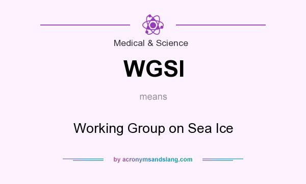 What does WGSI mean? It stands for Working Group on Sea Ice