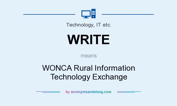 What does WRITE mean? It stands for WONCA Rural Information Technology Exchange