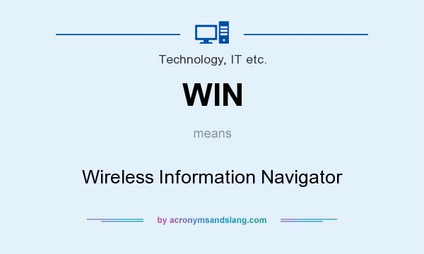 What does WIN mean? It stands for Wireless Information Navigator