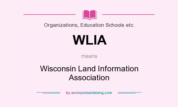 What does WLIA mean? It stands for Wisconsin Land Information Association