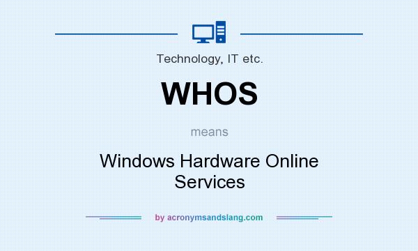 What does WHOS mean? It stands for Windows Hardware Online Services