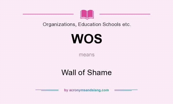 What does WOS mean? It stands for Wall of Shame