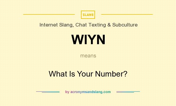 What does WIYN mean? It stands for What Is Your Number?