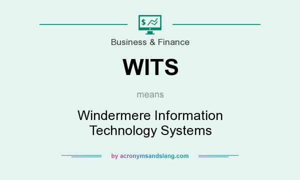 What does WITS mean? It stands for Windermere Information Technology Systems