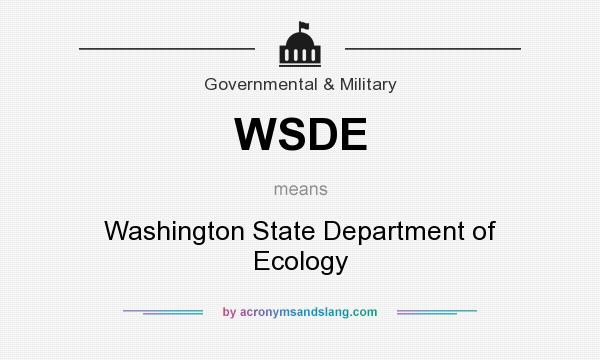 What does WSDE mean? It stands for Washington State Department of Ecology