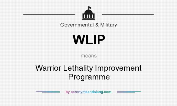 What does WLIP mean? It stands for Warrior Lethality Improvement Programme