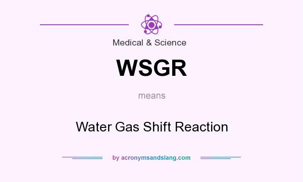 What does WSGR mean? It stands for Water Gas Shift Reaction