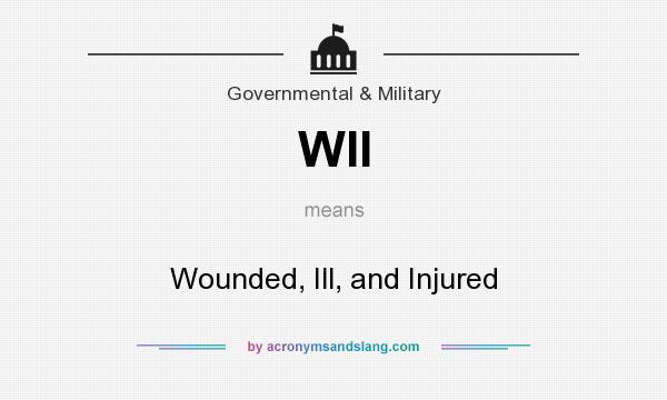 What does WII mean? It stands for Wounded, Ill, and Injured
