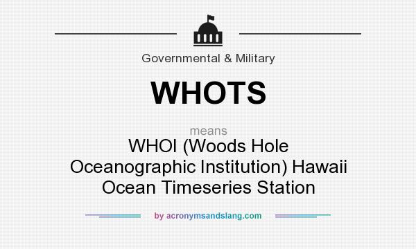 What does WHOTS mean? It stands for WHOI (Woods Hole Oceanographic Institution) Hawaii Ocean Timeseries Station