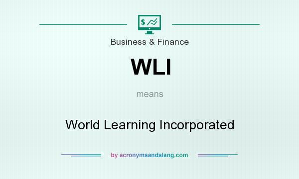 What does WLI mean? It stands for World Learning Incorporated