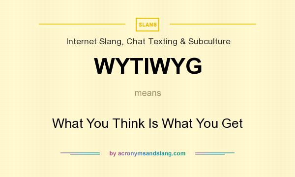 What does WYTIWYG mean? It stands for What You Think Is What You Get