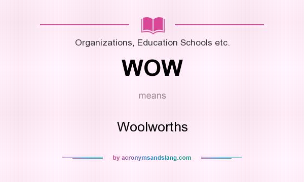 What does WOW mean? It stands for Woolworths