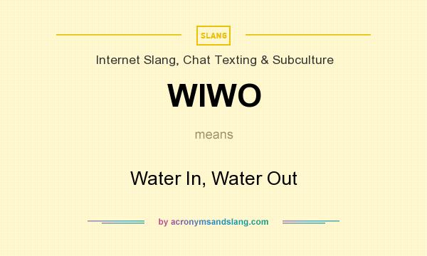What does WIWO mean? It stands for Water In, Water Out