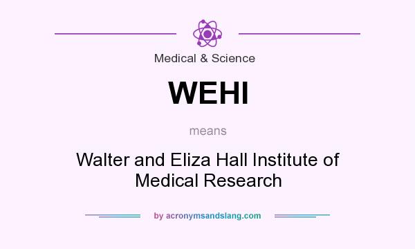 What does WEHI mean? It stands for Walter and Eliza Hall Institute of Medical Research