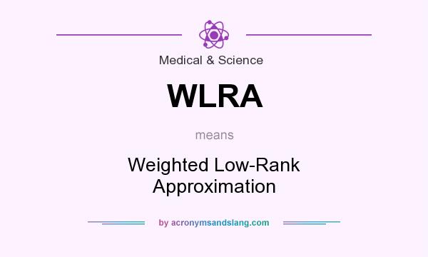 What does WLRA mean? It stands for Weighted Low-Rank Approximation