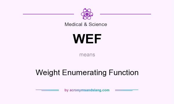 What does WEF mean? It stands for Weight Enumerating Function