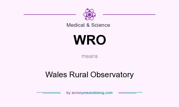 What does WRO mean? It stands for Wales Rural Observatory