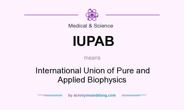 What does IUPAB mean? It stands for International Union of Pure and Applied Biophysics