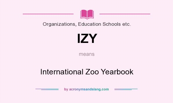 What does IZY mean? It stands for International Zoo Yearbook