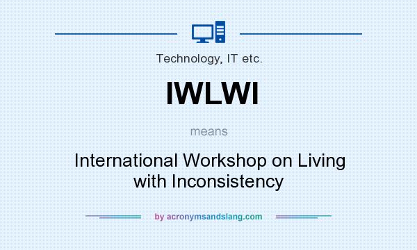 What does IWLWI mean? It stands for International Workshop on Living with Inconsistency