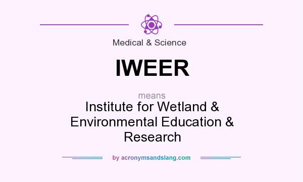 What does IWEER mean? It stands for Institute for Wetland & Environmental Education & Research
