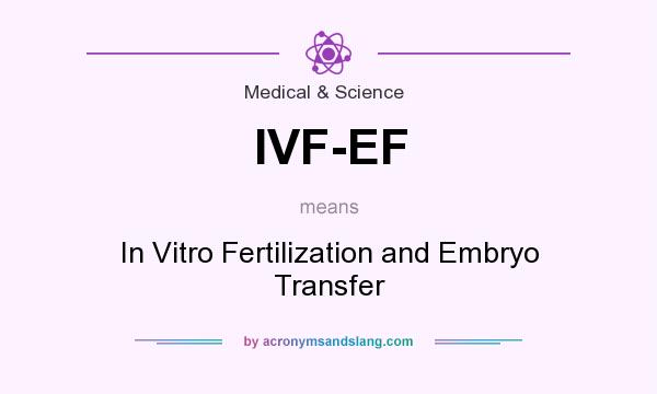 What does IVF-EF mean? It stands for In Vitro Fertilization and Embryo Transfer