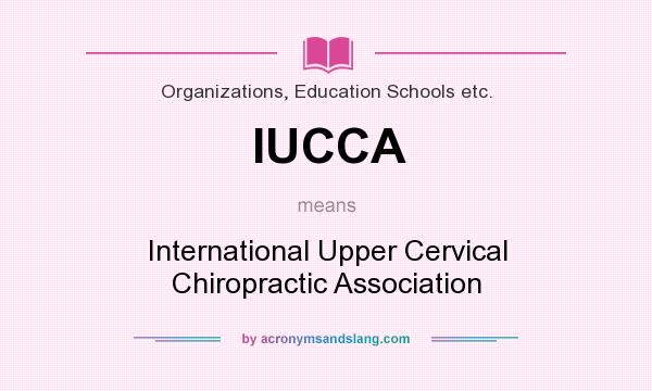 What does IUCCA mean? It stands for International Upper Cervical Chiropractic Association