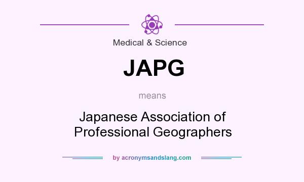 What does JAPG mean? It stands for Japanese Association of Professional Geographers