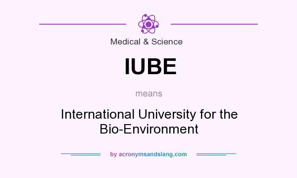 What does IUBE mean? It stands for International University for the Bio-Environment