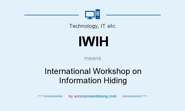 What does IWIH mean? It stands for International Workshop on Information Hiding