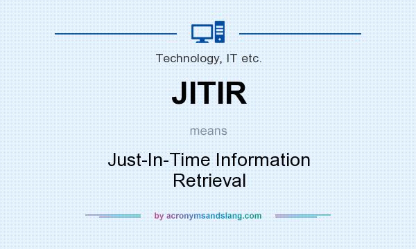 What does JITIR mean? It stands for Just-In-Time Information Retrieval