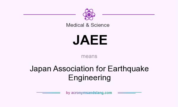 What does JAEE mean? It stands for Japan Association for Earthquake Engineering