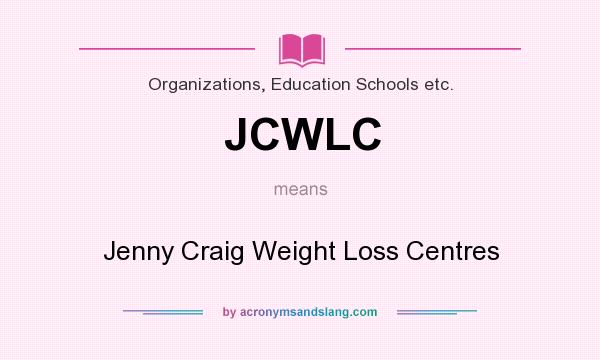 What does JCWLC mean? It stands for Jenny Craig Weight Loss Centres