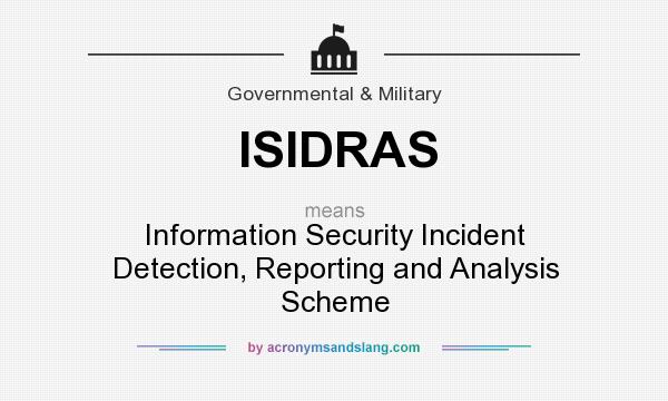 What does ISIDRAS mean? It stands for Information Security Incident Detection, Reporting and Analysis Scheme