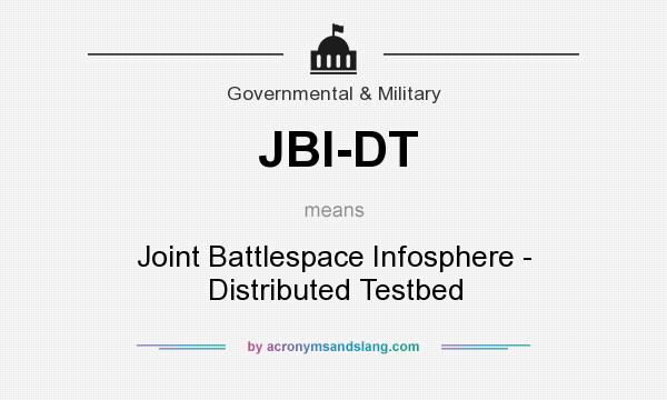 What does JBI-DT mean? It stands for Joint Battlespace Infosphere - Distributed Testbed