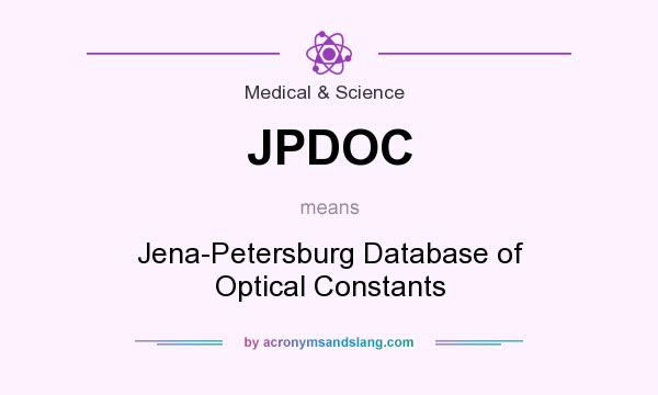 What does JPDOC mean? It stands for Jena-Petersburg Database of Optical Constants