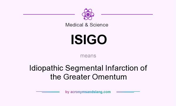 What does ISIGO mean? It stands for Idiopathic Segmental Infarction of the Greater Omentum