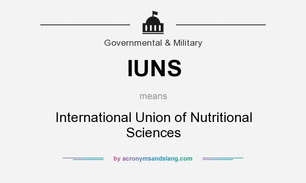 What does IUNS mean? It stands for International Union of Nutritional Sciences