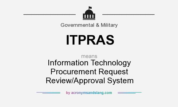 What does ITPRAS mean? It stands for Information Technology Procurement Request Review/Approval System