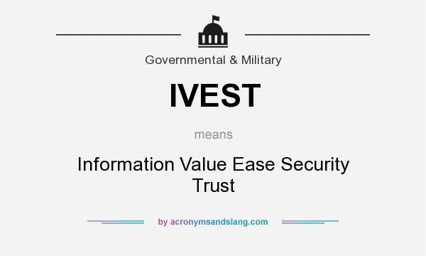 What does IVEST mean? It stands for Information Value Ease Security Trust