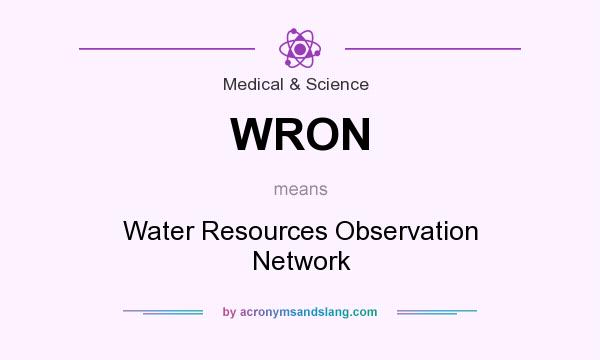 What does WRON mean? It stands for Water Resources Observation Network