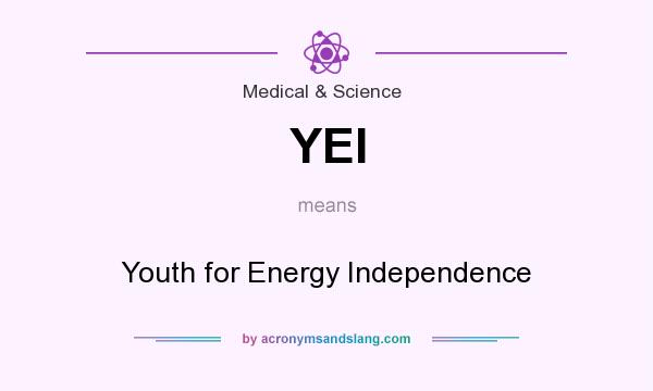 What does YEI mean? It stands for Youth for Energy Independence