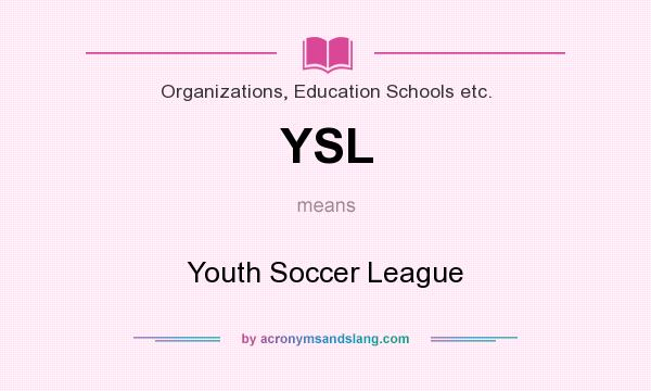 What does YSL mean? It stands for Youth Soccer League