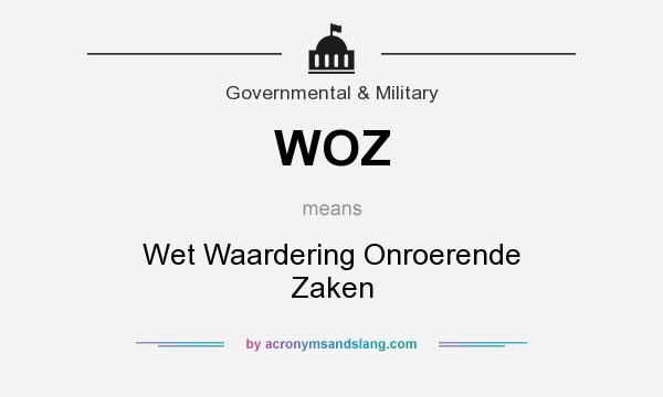 What does WOZ mean? It stands for Wet Waardering Onroerende Zaken