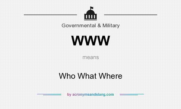 What does WWW mean? It stands for Who What Where