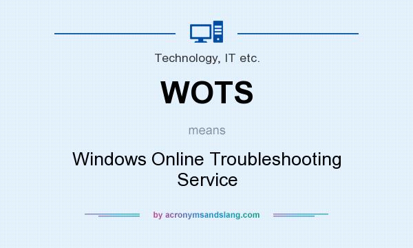 What does WOTS mean? It stands for Windows Online Troubleshooting Service