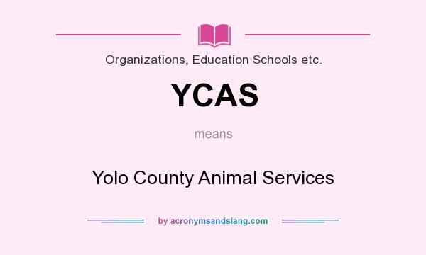 What does YCAS mean? It stands for Yolo County Animal Services