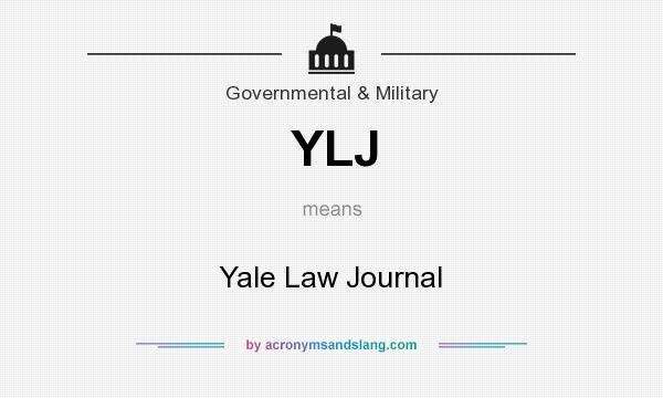 What does YLJ mean? It stands for Yale Law Journal
